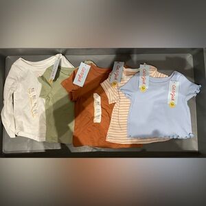 5 Cat & Jack Girls Baby Shirts Size 12 Months NWT